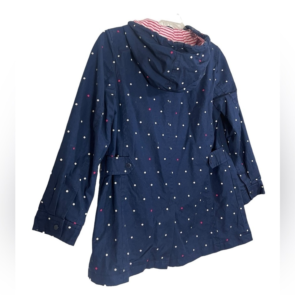 Talbots rain resistant hooded, polka dot jacket. Size medium GUC - Picture 4 of 8